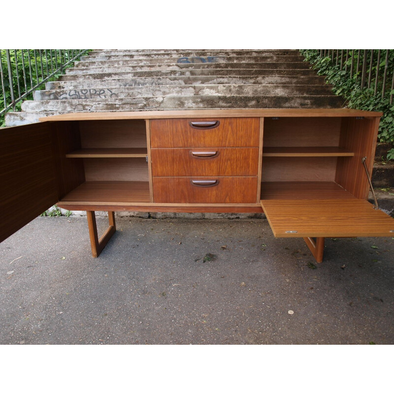 Teak sideboard with three middle drawers and 2 storage compartments - 1960s