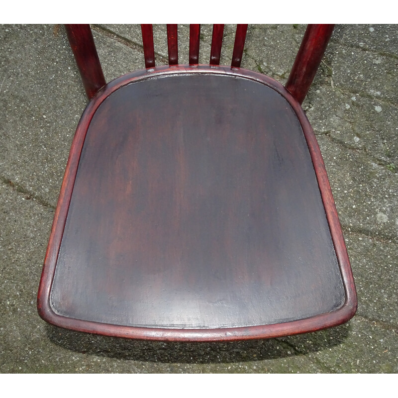 Conjunto de 4 cadeiras Thonet vintage N°A643 em madeira de bistrô, 1920