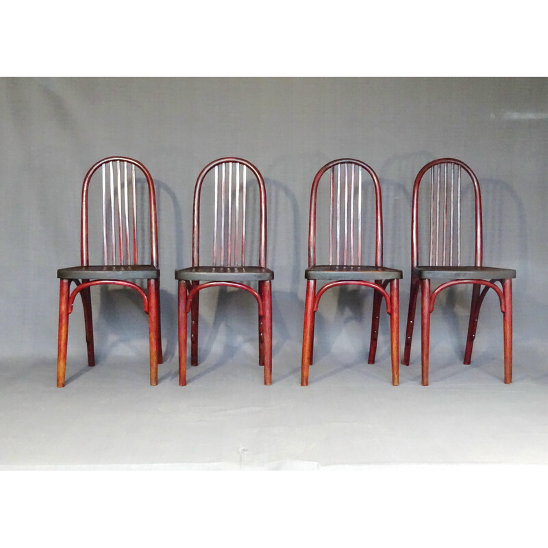 Set van 4 vintage Thonet stoelen N°A643 in bistrohout, 1920