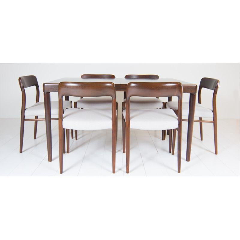 Set of a dining table and 6 chairs by Henry W. Klein for Bramin - 1960s
