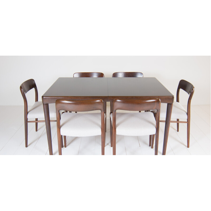 Set of a dining table and 6 chairs by Henry W. Klein for Bramin - 1960s