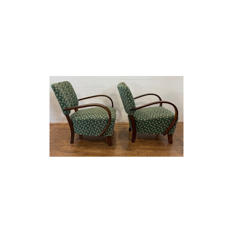 Pair of vintage armchairs H-237 by Jindrich Halabala