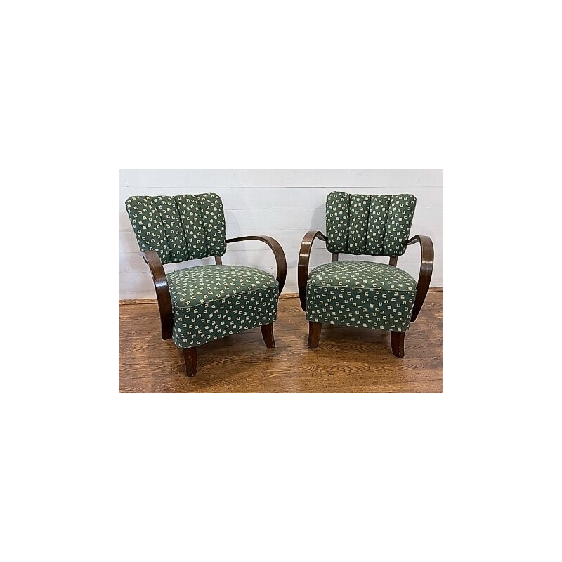 Paar vintage fauteuils H-237 van Jindrich Halabala