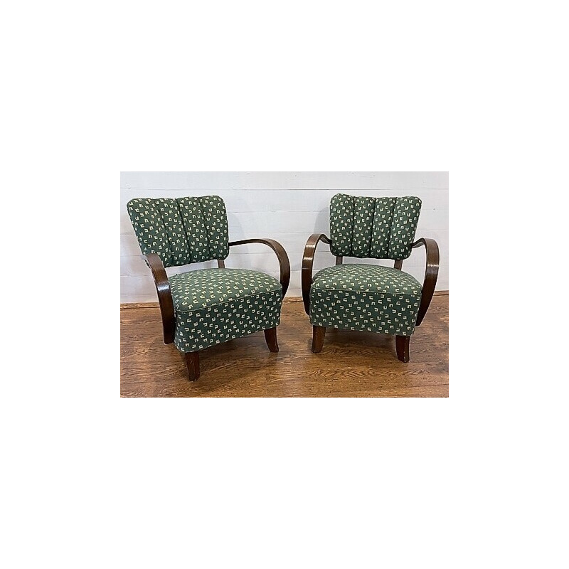 Pair of vintage armchairs H-237 by Jindrich Halabala