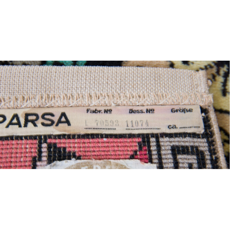 Tapis Parsa en laine de mouton motif Bauhaus multicolore, Vorwerk - 1950