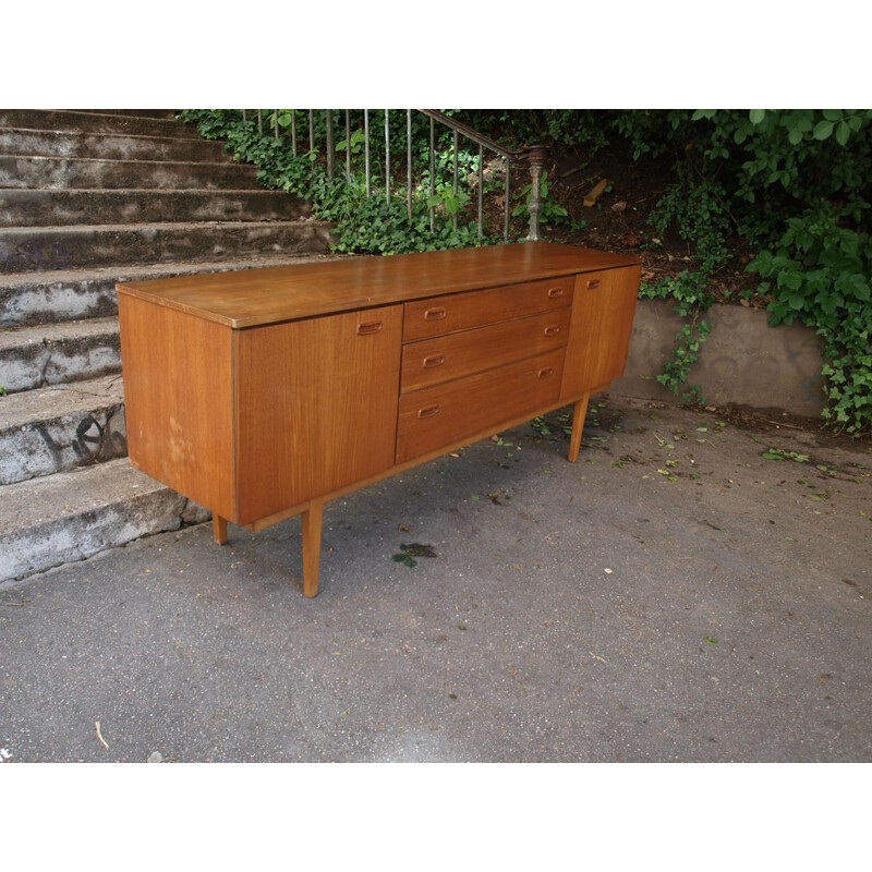 teak sideboard with 3 elements and 3 drawers - 1960s