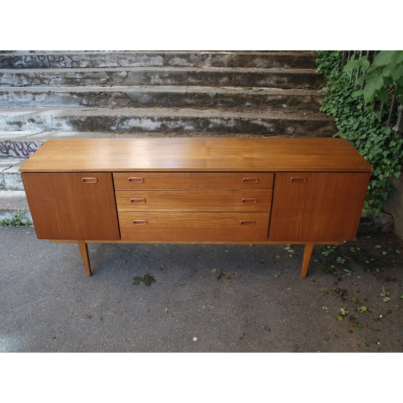 teak sideboard with 3 elements and 3 drawers - 1960s