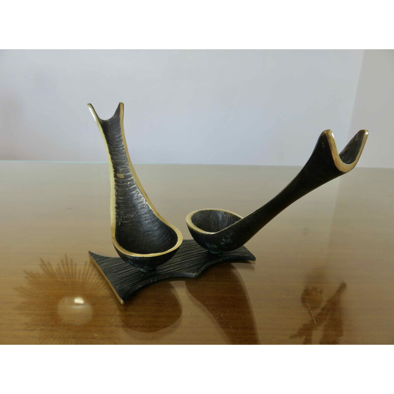 Vintage bronze pipe holder by Walter Bosse, Austria 1950