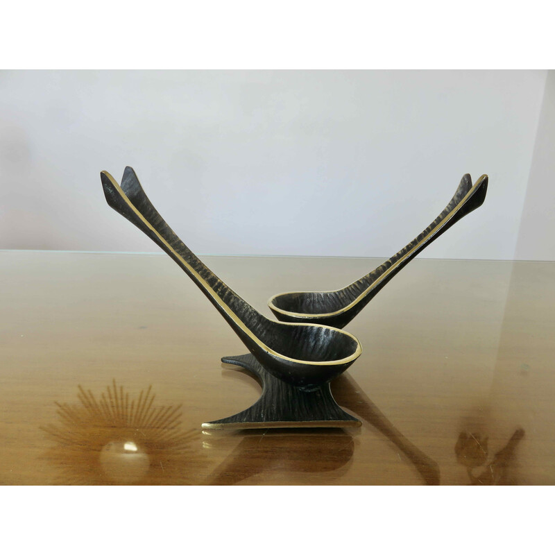 Vintage bronze pipe holder by Walter Bosse, Austria 1950