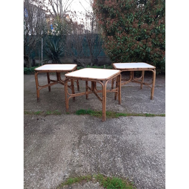 Vintage bamboo table, 1980