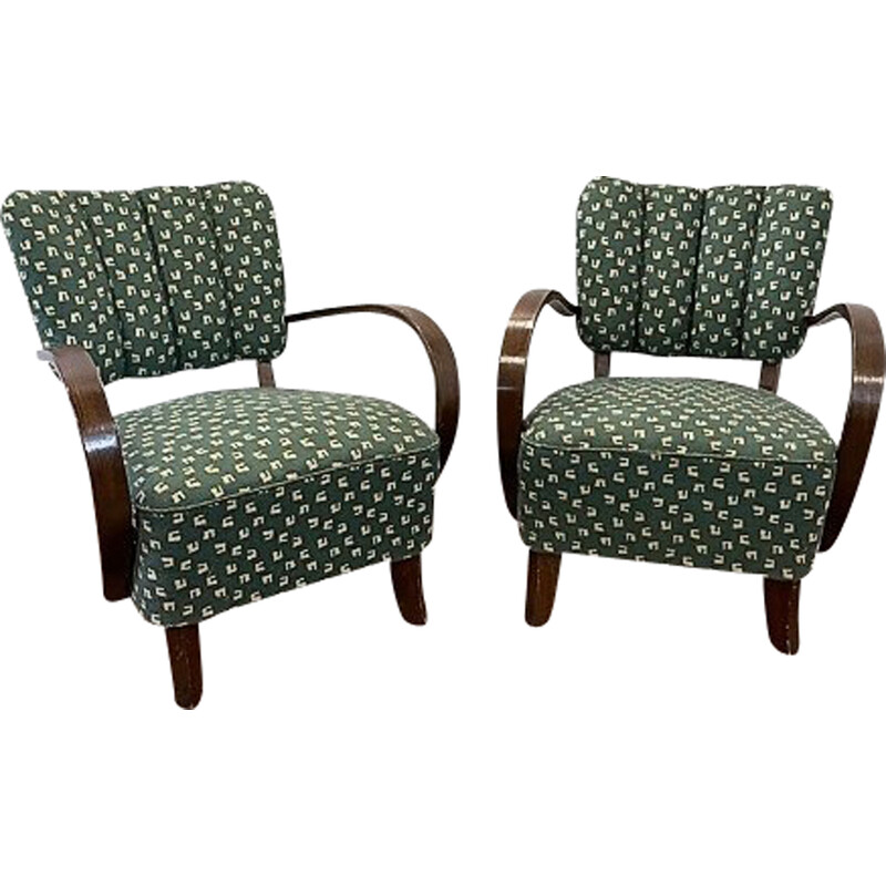 Paar vintage fauteuils H-237 van Jindrich Halabala