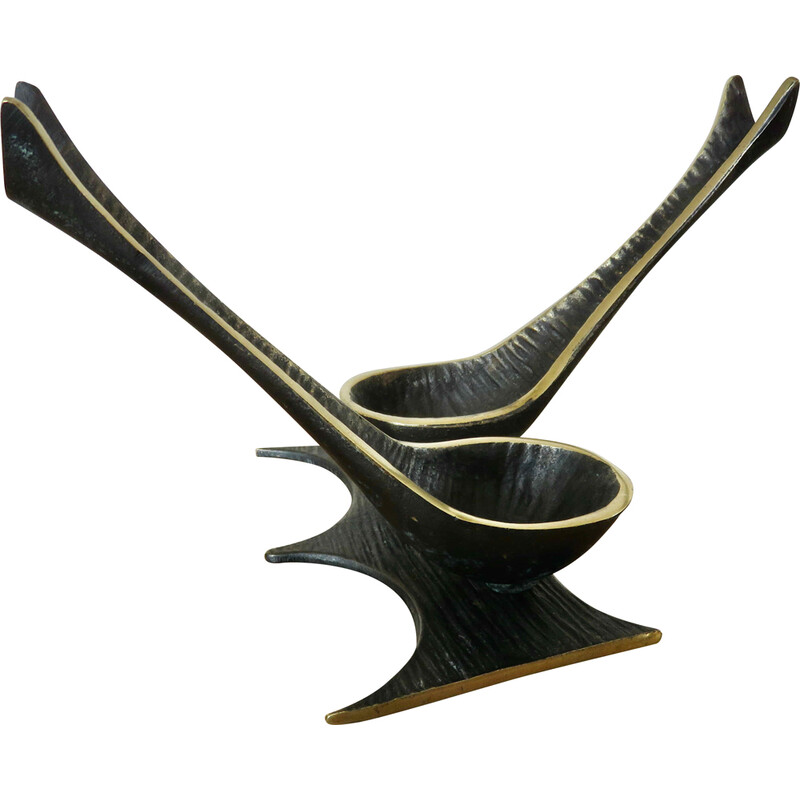 Vintage bronze pipe holder by Walter Bosse, Austria 1950