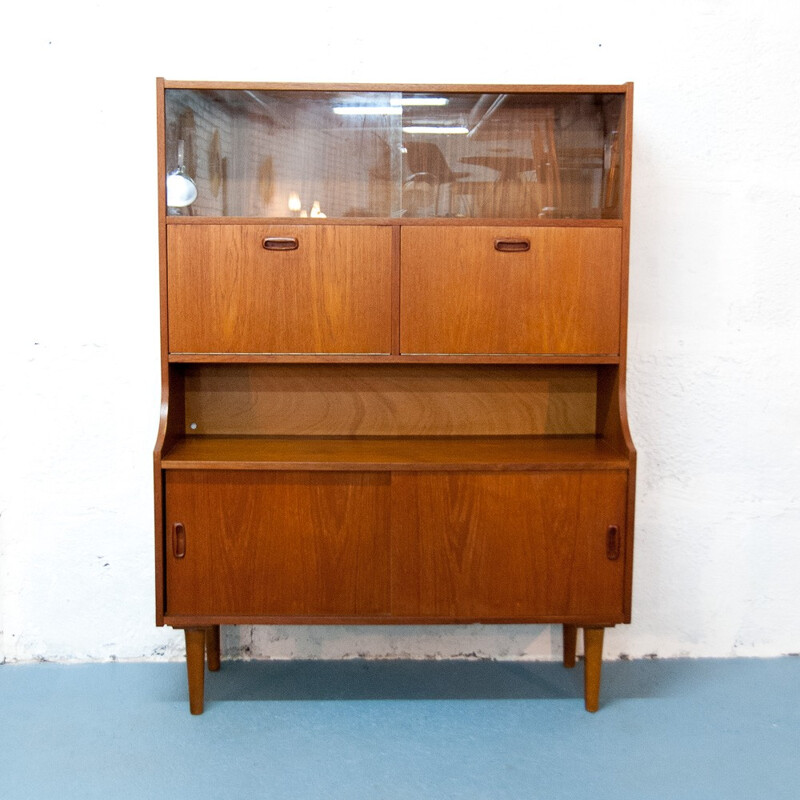 Scandinavian mid century teak sideboard with tapered feet - 1960s