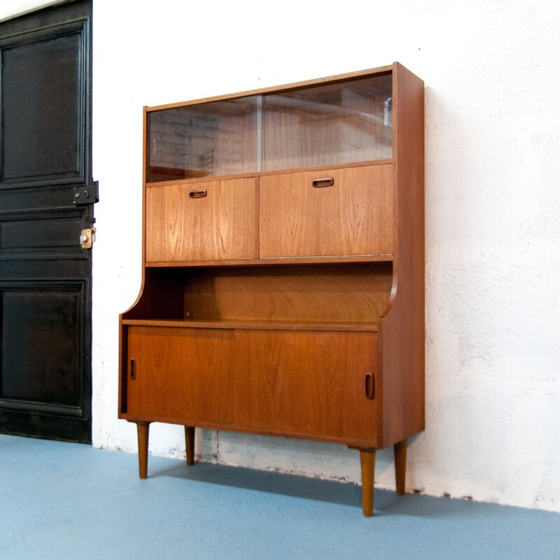 Scandinavian mid century teak sideboard with tapered feet - 1960s