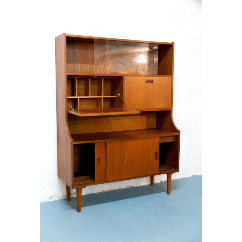 Scandinavian mid century teak sideboard with tapered feet - 1960s