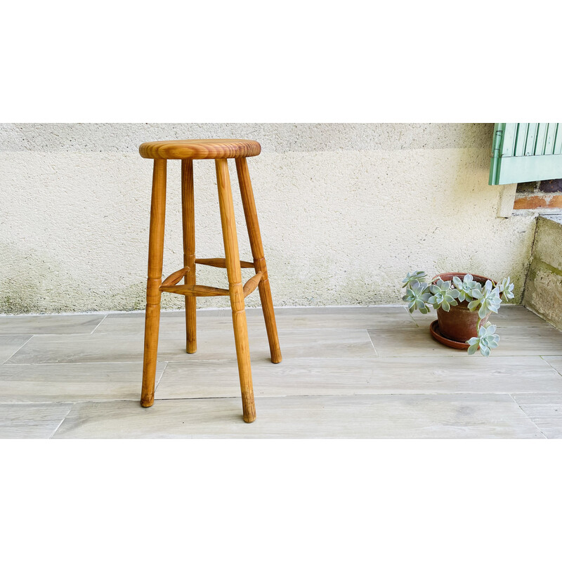 Vintage wooden stool, 1970-1980