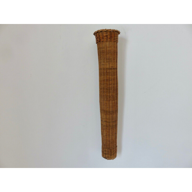 Vintage rattan vase, France 1960-1970