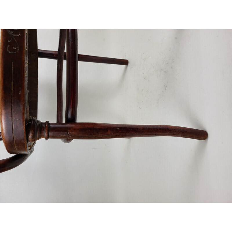 Fauteuil vintage en bois courbé Thonet N°1221
