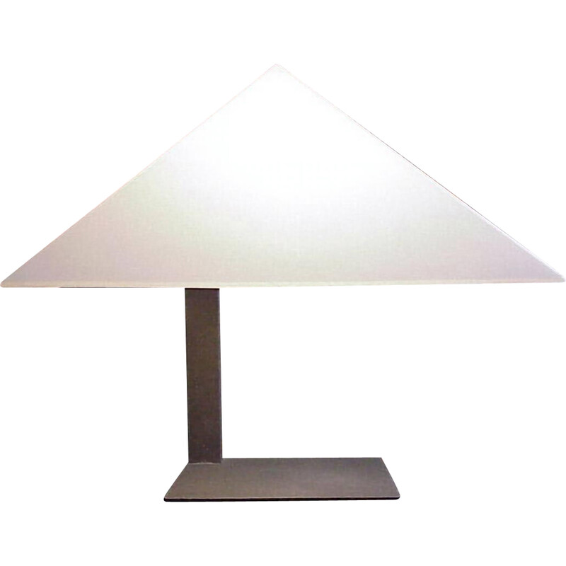 Vintage foot black lacquered metal table lamp “Pitagora” by Elio Martinelli for Martinelli Luce, 1970