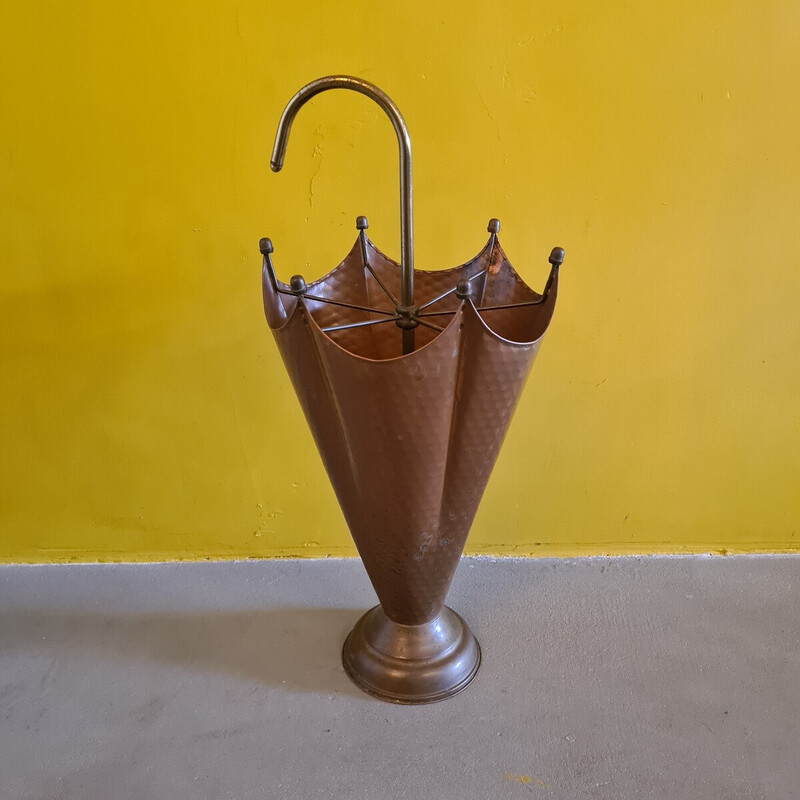 Vintage French copper umbrella stand