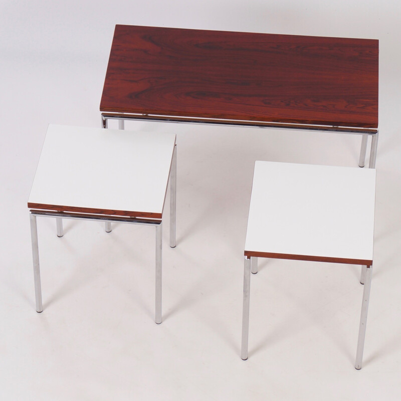 Set of 3 rosewood nesting tables - 1970s