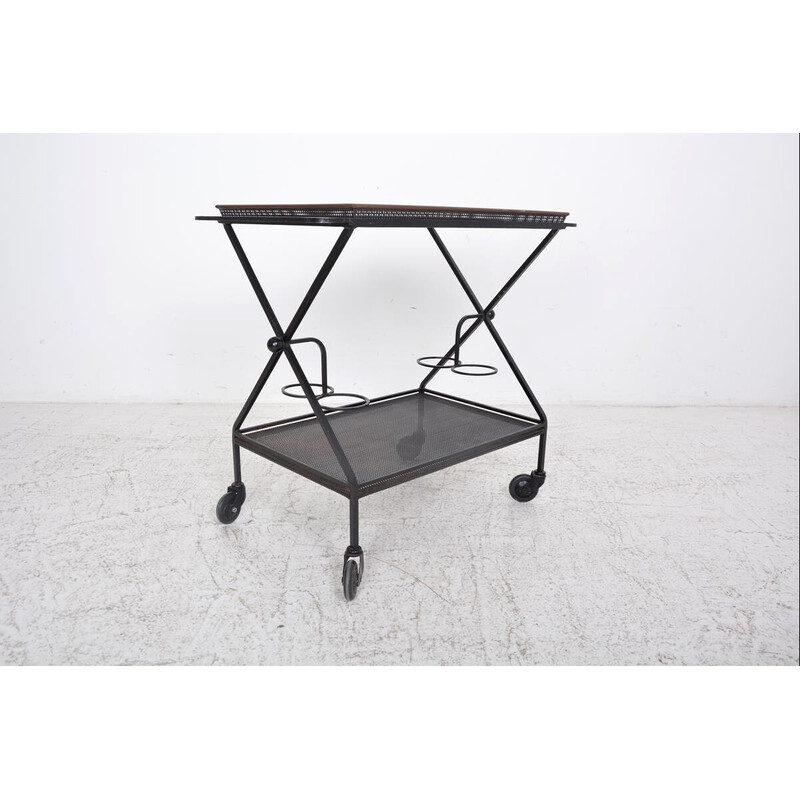 Vintage rectangular serving table by Mathieu Matégot, 1950