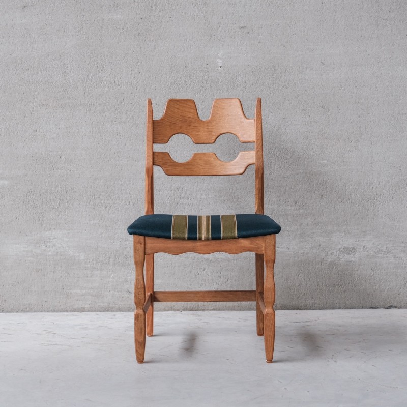 Ensemble de 4 chaises vintage en chêne "Razor" par Henning Kjaernulf, Danemark 1960