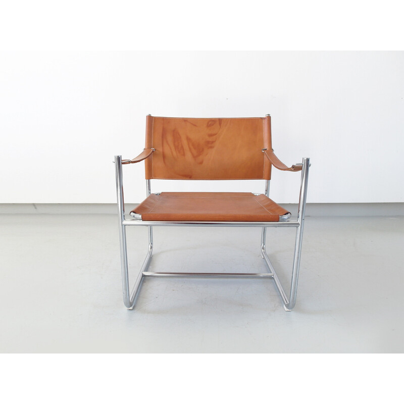 Vintage chromed tubular steel armchair by Karin Mobring for Ikea, Sweden 1970