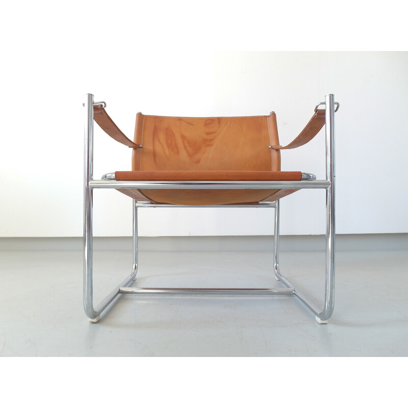 Vintage chromed tubular steel armchair by Karin Mobring for Ikea, Sweden 1970