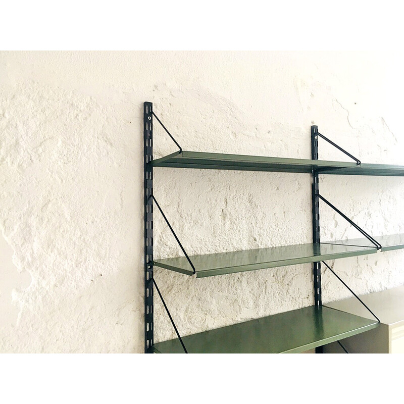 Vintage green and gray metal wall unit by Tjerk Reijenga for Pilastro, 1960