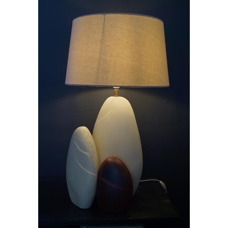 Vintage ceramic lamp by François Chatain, France 1980