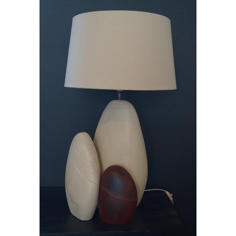 Vintage keramische lamp van François Chatain, Frankrijk 1980