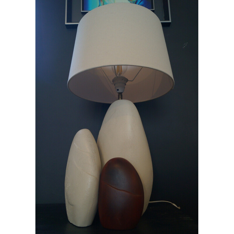 Vintage keramische lamp van François Chatain, Frankrijk 1980