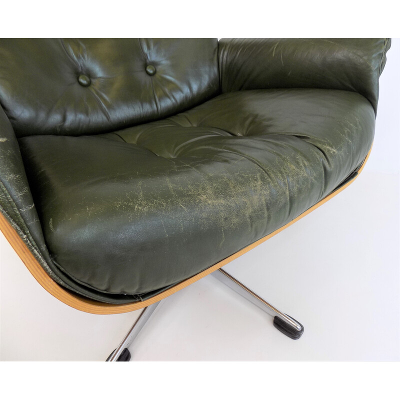 Sillón vintage en cuero 5612 de Martin Stoll para Giroflex, 1970