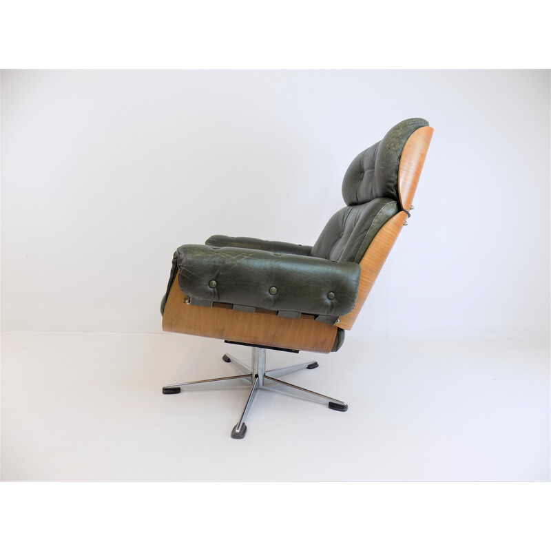 Vintage fauteuil in leer 5612 van Martin Stoll voor Giroflex, 1970