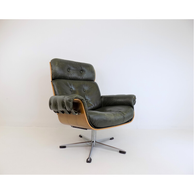 Vintage fauteuil in leer 5612 van Martin Stoll voor Giroflex, 1970