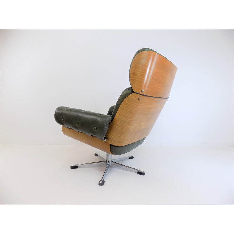 Fauteuil vintage en cuir 5612 par Martin Stoll pour Giroflex, 1970