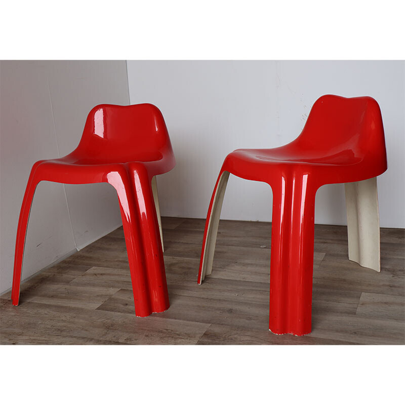 Pair of vintage chairs model "Ginger" by Patrick Gingembre for Paulus, 1970