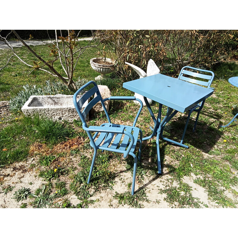 Vintage blauwe bistro tuinset