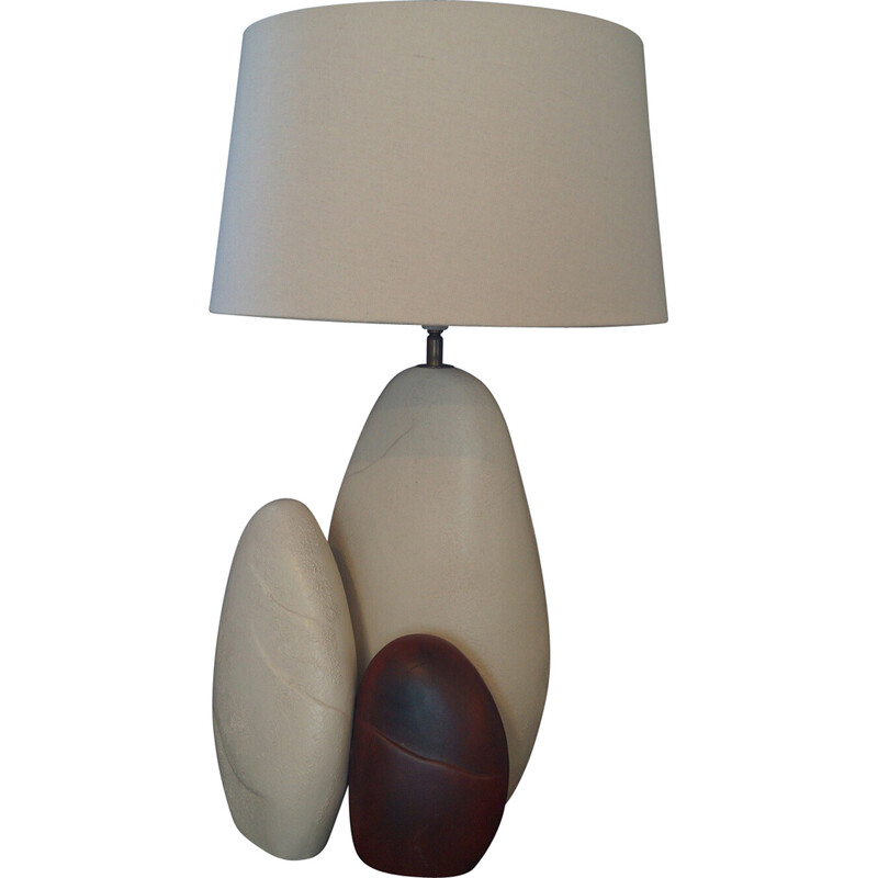 Vintage keramische lamp van François Chatain, Frankrijk 1980