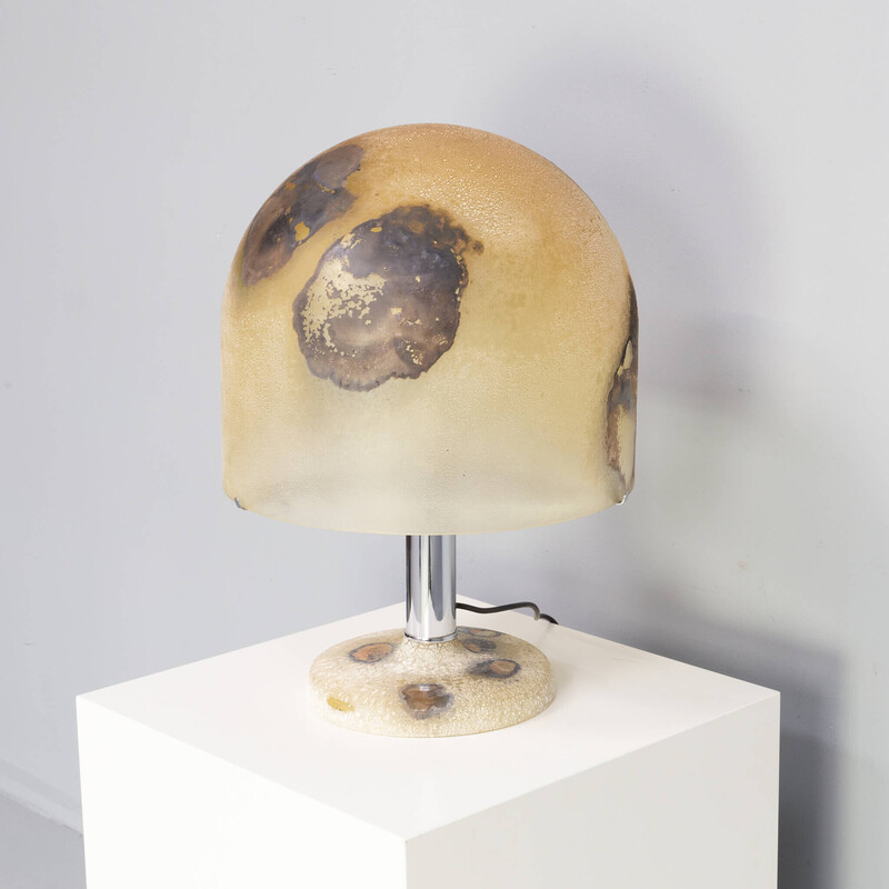 Vintage Scavo glass Medusa table lamp by Alfredo Barbini