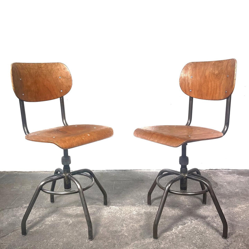 Set of 4 vintage chairs by W. Van Der Meeren, 1950