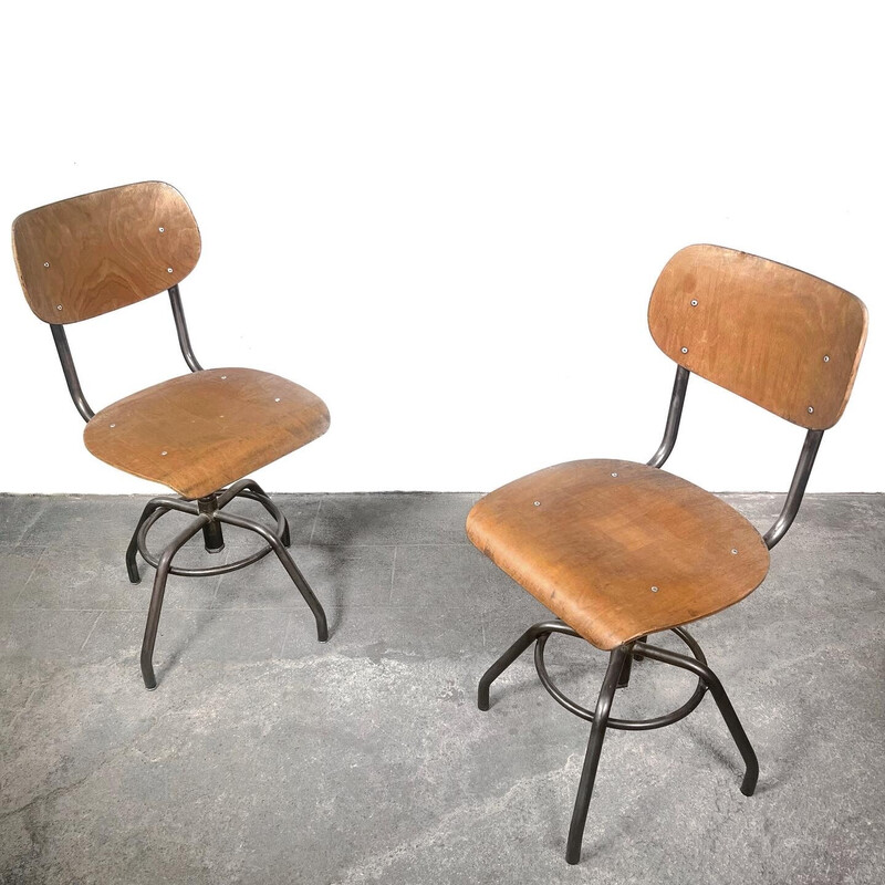 Set of 4 vintage chairs by W. Van Der Meeren, 1950
