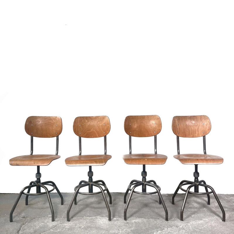 Set of 4 vintage chairs by W. Van Der Meeren, 1950