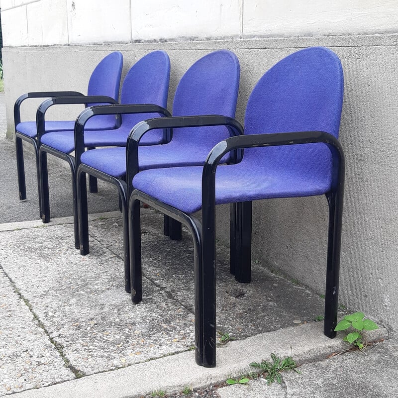Vintage Orsay fauteuil in elektrisch blauwe stof van Gae Aulenti voor Knoll