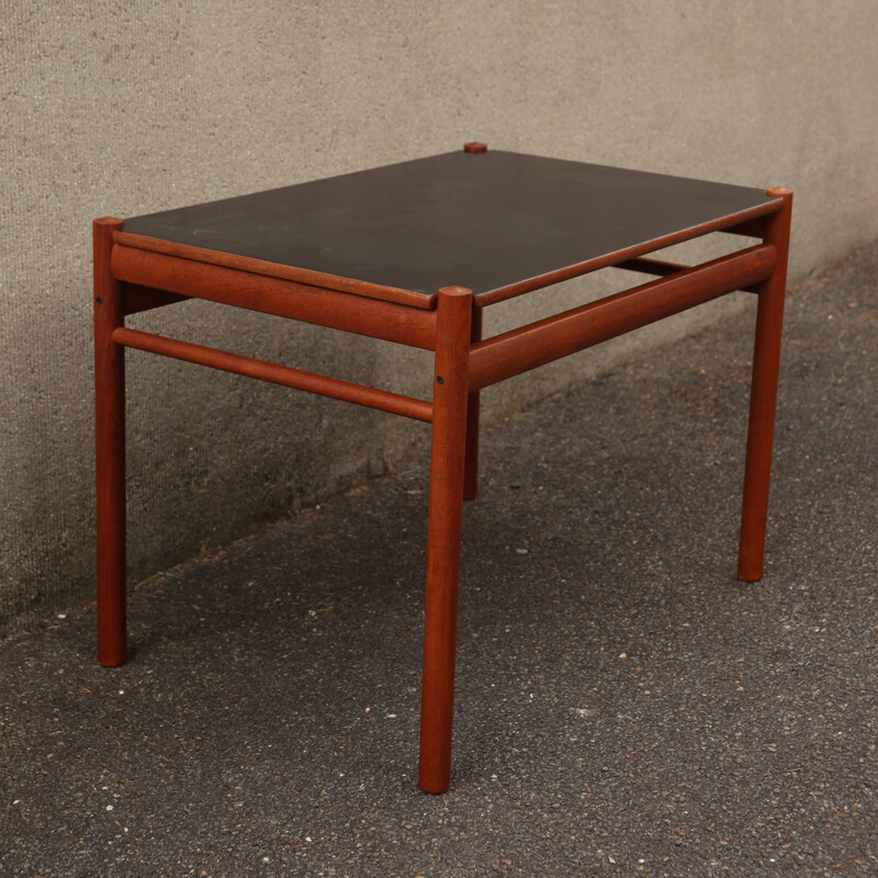 Reversible vintage teak side table by Ole Wanscher for Jeppesen, Denmark 1960
