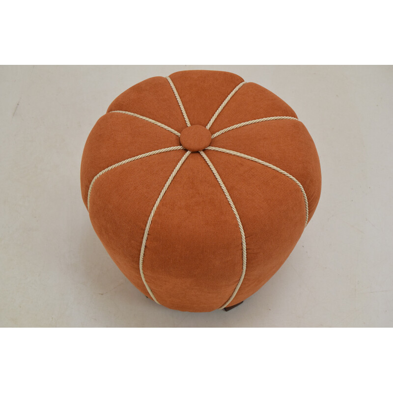 Vintage stool in wood and fabric by Jindřich Halabala, Czechoslovakia 1950