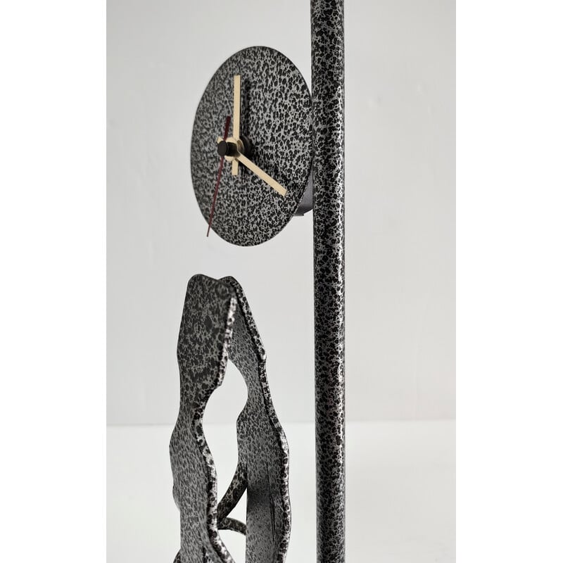 Horloge de table vintage en métal, 1990