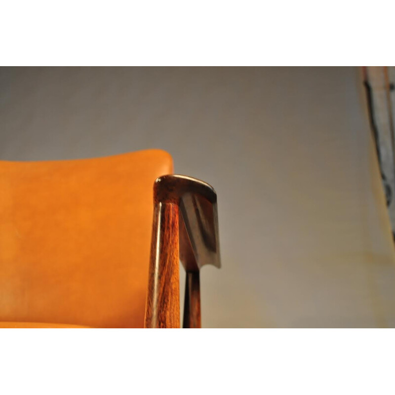 Armchair in rosewood and leather by Finn Juhl for Cado - 1960s