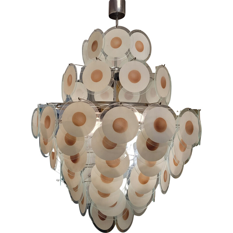 Vintage chandelier by Carlo Nason for Mazzega, Italy 1960s